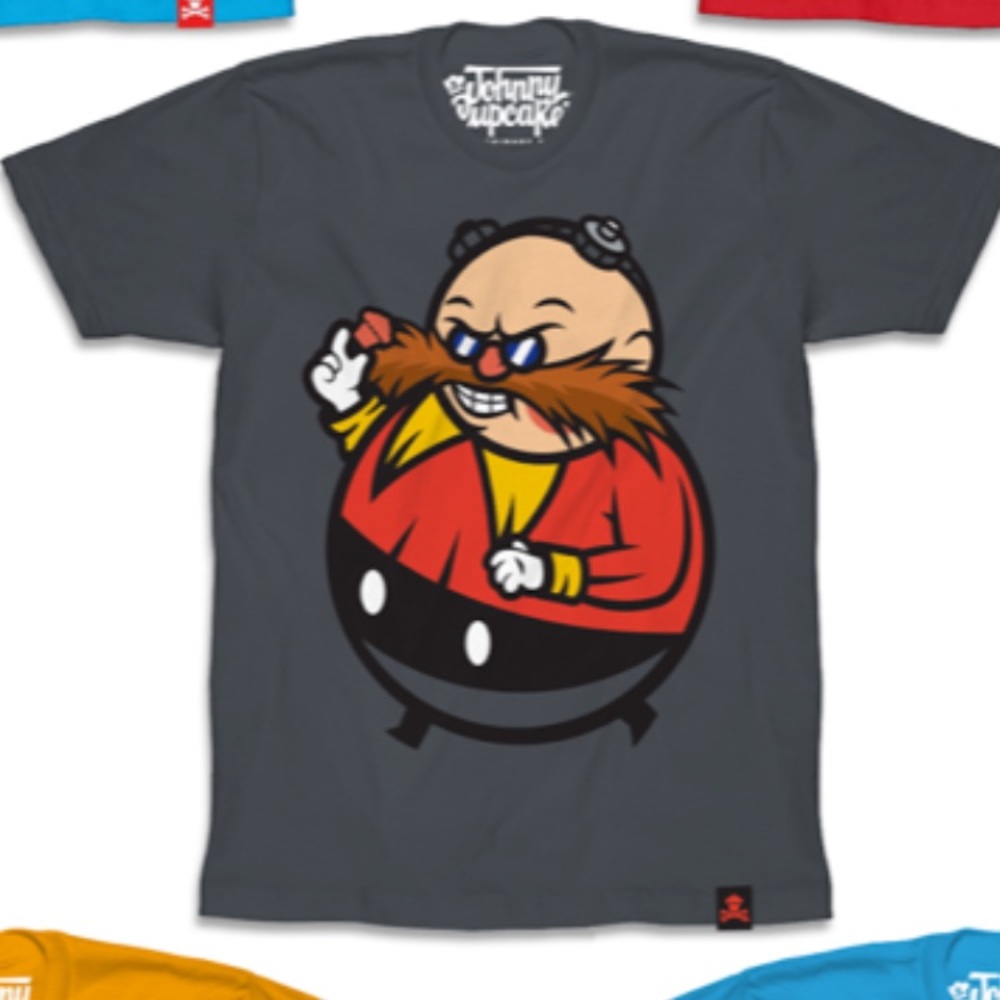 Johnny Cupcakes Dr.Cupcakes Big Kid Size Mens Small Sonic Dr. Eggman NEW